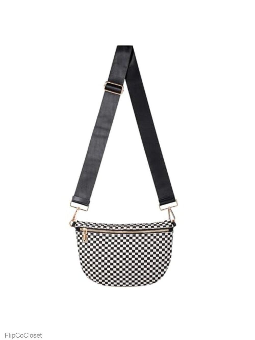 Woven Crossbody Bag Vegan Leather Checkered Sling Purse Adjustable Strap